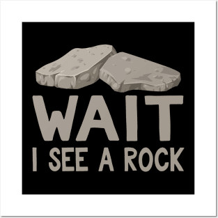 Wait I See a Rock Funny Geologist Gift Posters and Art